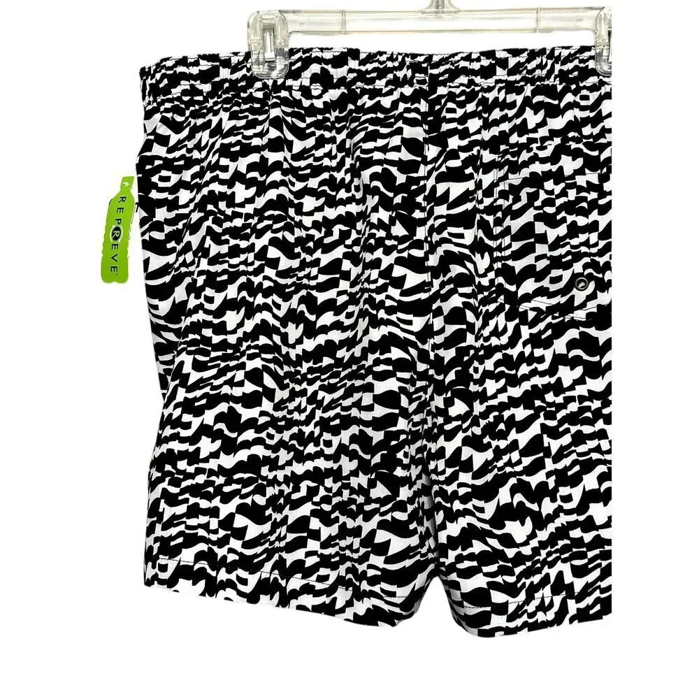 Open Edit Volley Swim Trunks Elastic Waistband Built-In Mesh Black/White XL NWT